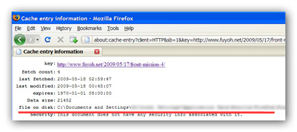 Viewing Firefox's cache