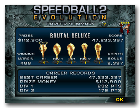 Speedball 2 Evolution: Career