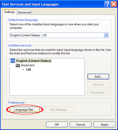 Regional and Language Options: creating a shortcut